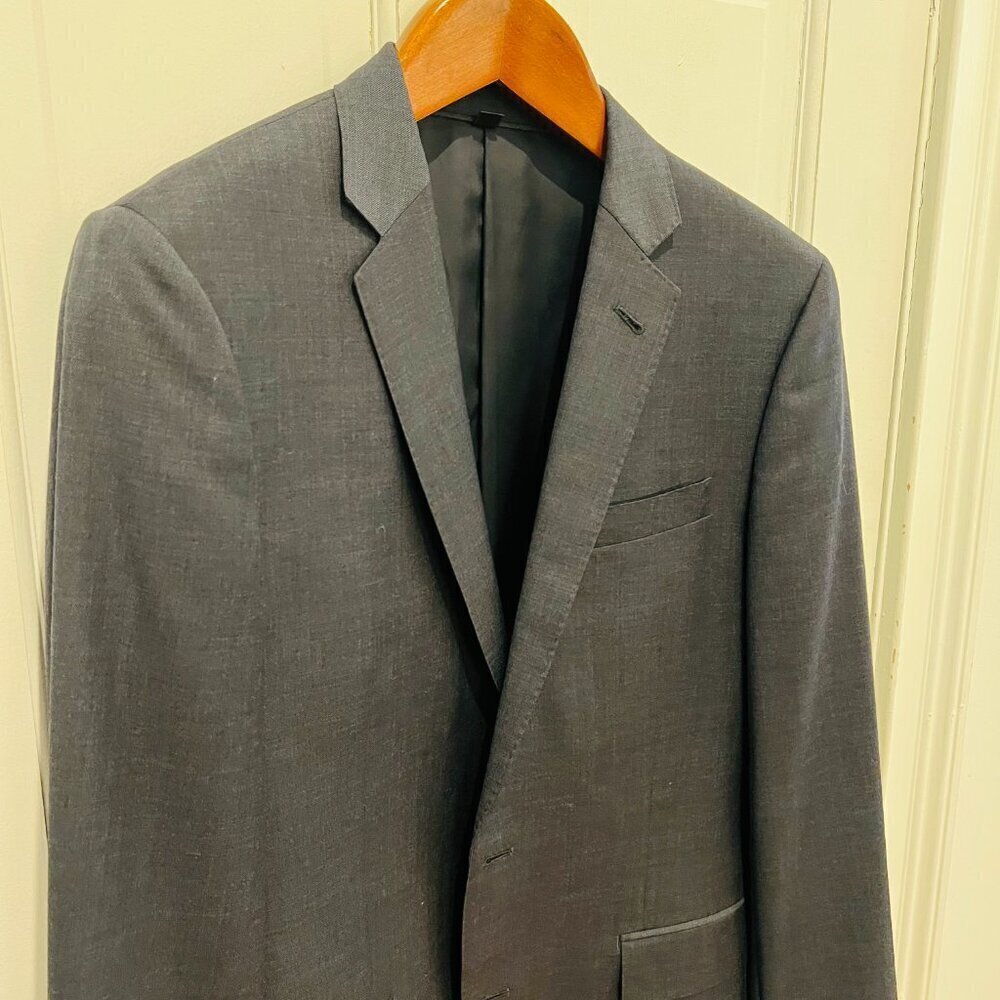 Mens 40 R J CREW Ludlow X Tollegno 1900 Solid Charcoal Grey Wool Suit Jacket - Picture 16 of 16